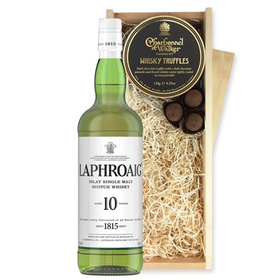 Laphroaig 10 Year Old Single Malt Whisky And Whisky Charbonnel Truffles Chocolate Box